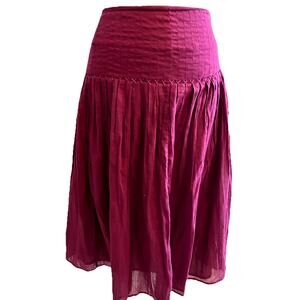 VTG Ralph Lauren Skirt Boho Gypsy Western Cottage Fairy Micro Pleats Cotton 10